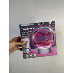 Brookstone Flowing Sand Zen Ambient LED Light Night Multicolor Plastic NIB